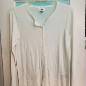 White button-up cardigan